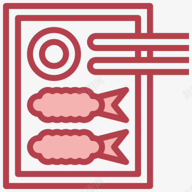 天妇罗东方食品5红色图标图标