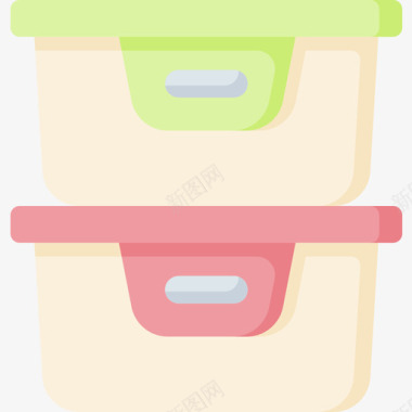 食品容器野餐55扁平图标图标