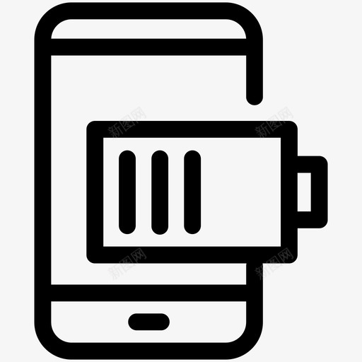 低电量充电手机图标svg_新图网 https://ixintu.com 充电 手机 智能 电量