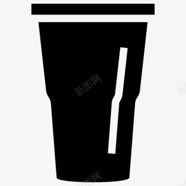 一次性玻璃饮料容器咖啡杯图标图标