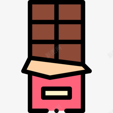 巧克力甜点和糖果6线性颜色图标图标