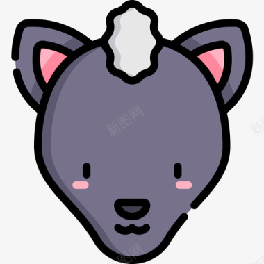 Xoloitzculintel狗6线性颜色图标图标