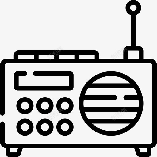 收音机暑假36线性图标svg_新图网 https://ixintu.com 收音机 暑假 线性