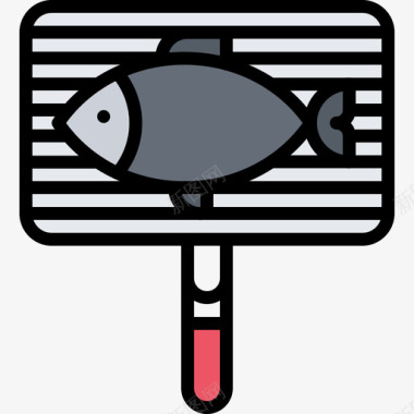 鱼烧烤27彩色图标图标