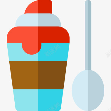 冻糕甜点和糖果5份平的图标图标