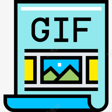Gif文件网页和图形1线性颜色图标图标