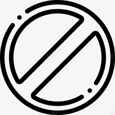 禁止交通标志13直线图标图标