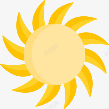 太阳自然91平坦图标图标