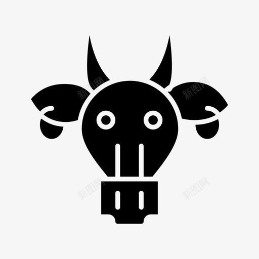 装饰品动物公牛图标svg_新图网 https://ixintu.com 公牛 动物 印第安人 头骨 小马 装饰品
