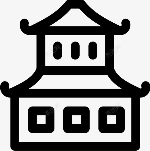 中式住宅城市8号楼直线式图标svg_新图网 https://ixintu.com 8号楼 中式 住宅 城市 直线式