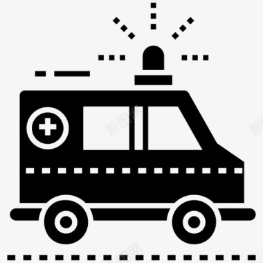 救护车急救车医院运输工具图标图标