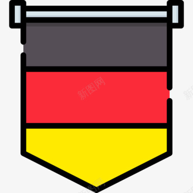 德国国旗5线颜色图标图标