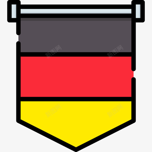 德国国旗5线颜色图标svg_新图网 https://ixintu.com 国旗 德国 颜色