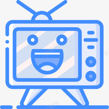 电视可爱的科技4蓝色图标图标