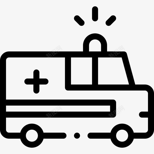 救护车车辆和运输工具直线式图标svg_新图网 https://ixintu.com 救护车 直线式 车辆 运输工具