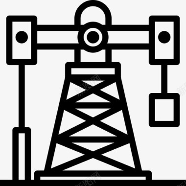 石油钻机能源44线性图标图标