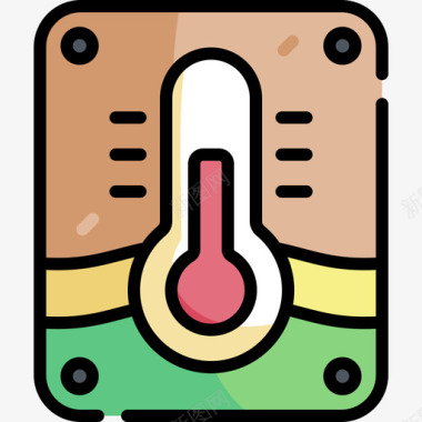 温度计游泳池9线性颜色图标图标