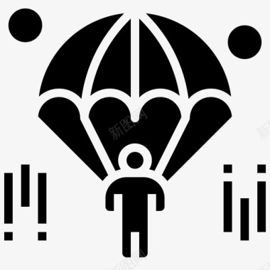 滑翔伞冒险旅行6填充图标图标