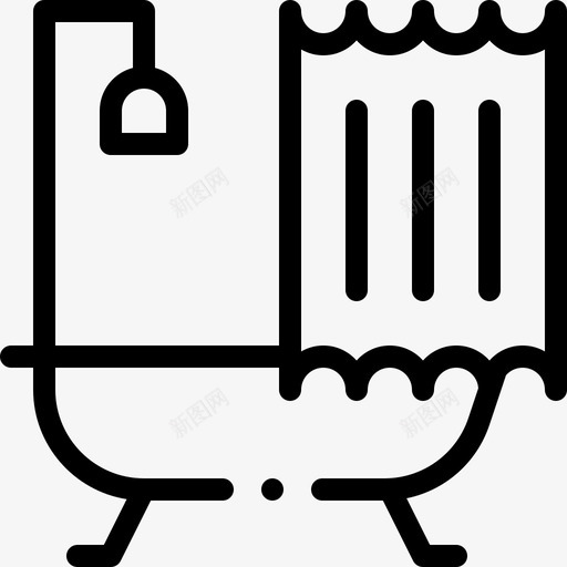 浴缸家居用品23直线型图标svg_新图网 https://ixintu.com 家居用品 浴缸 直线 线型