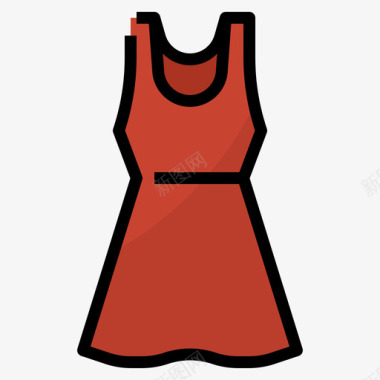 连衣裙女式旅行包装3件线性颜色图标图标