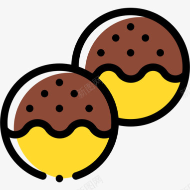 Takoyaki甜点和糖果7颜色省略图标图标