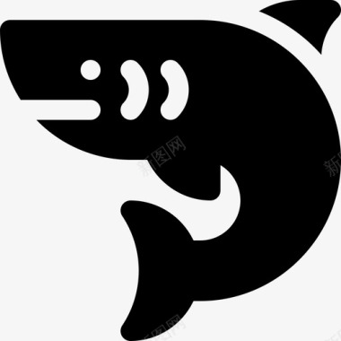 鲨鱼海洋生物39填充图标图标