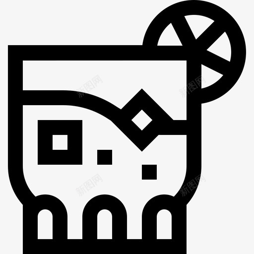 鸡尾酒鸡尾酒2直线型图标svg_新图网 https://ixintu.com 直线 线型 鸡尾酒