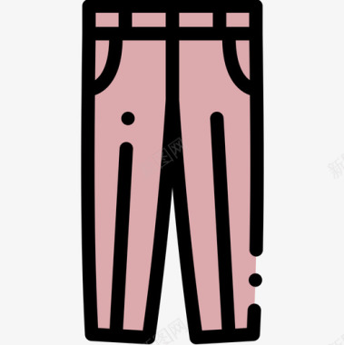 裤子时尚22线性颜色图标图标