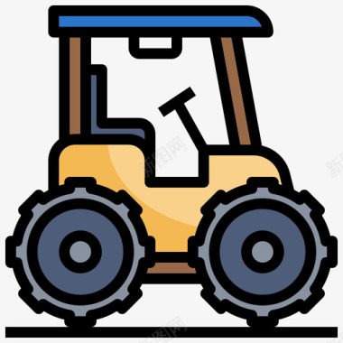 拖拉机农耕83线性颜色图标图标