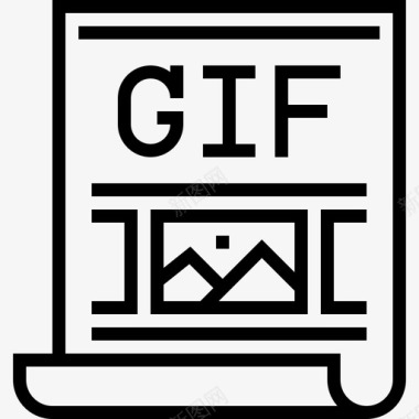 Gif文件网页和平面线性图标图标