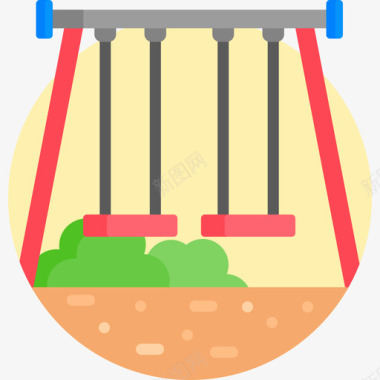 秋千操场55平坦图标图标