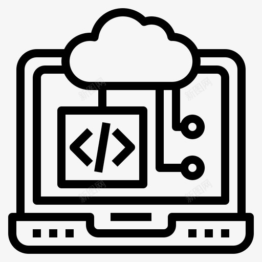 云计算编程87线性图标svg_新图网 https://ixintu.com 云计算 线性 编程