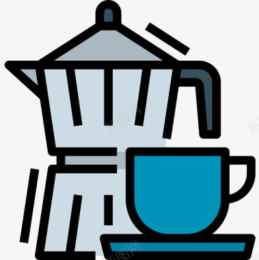 咖啡早餐31原色图标图标