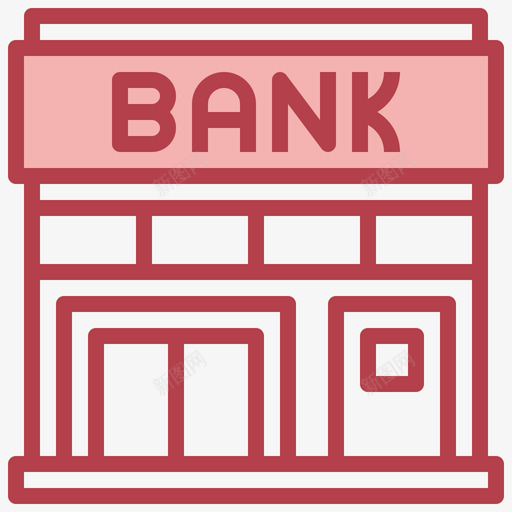 银行贷款9红色图标svg_新图网 https://ixintu.com 红色 贷款 银行