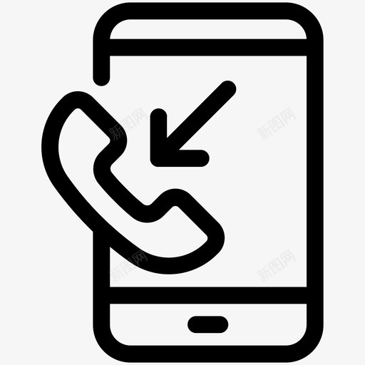 来电电话智能手机图标svg_新图网 https://ixintu.com call icoming 手机 智能 来电 电话