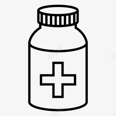 瓶装药品容器健康图标图标