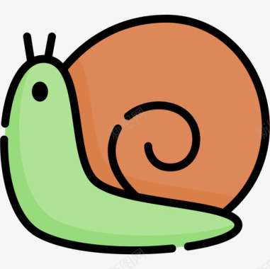 蜗牛动物53线形颜色图标图标