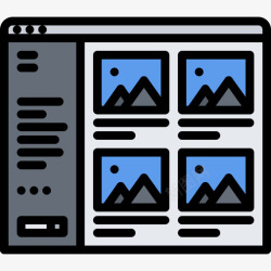 网站侧边栏侧边栏网站6彩色图标高清图片