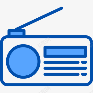 收音机ui36蓝色图标图标