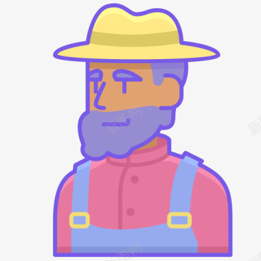 农夫阿凡达男性直系肤色图标图标