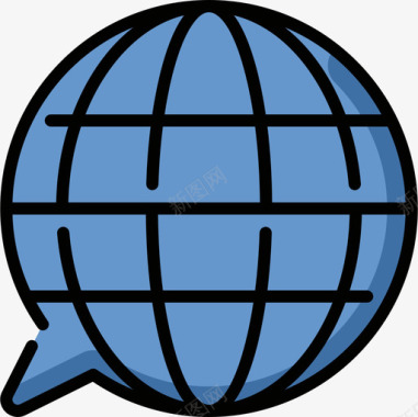 地球仪客户服务6线性颜色图标图标