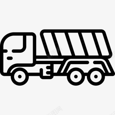 自卸卡车车辆和运输11直线图标图标