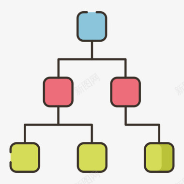 层次结构信息图4线颜色图标图标
