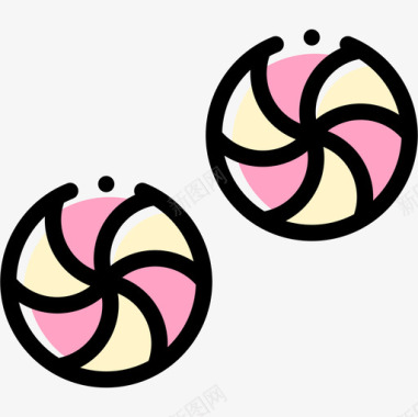 糖果甜点和糖果7颜色省略图标图标