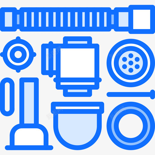 虹吸管水管工14蓝色图标svg_新图网 https://ixintu.com 水管 管工 蓝色 虹吸管