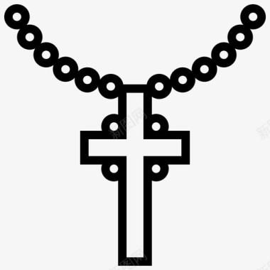 十字架珠子基督图标图标