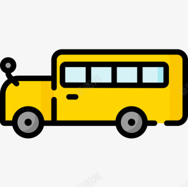 校车车辆和交通工具12辆线颜色图标图标