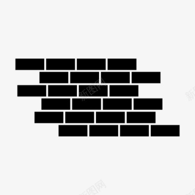 防火墙砖头安全图标图标