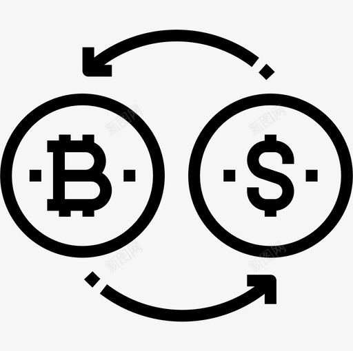 交易数字货币1线性图标svg_新图网 https://ixintu.com 交易 数字 线性 货币