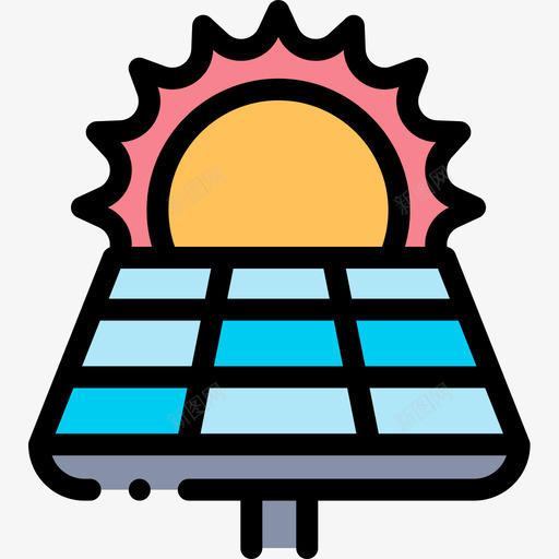 太阳能电池板工业68线性颜色图标svg_新图网 https://ixintu.com 太阳能 工业 电池板 线性 颜色